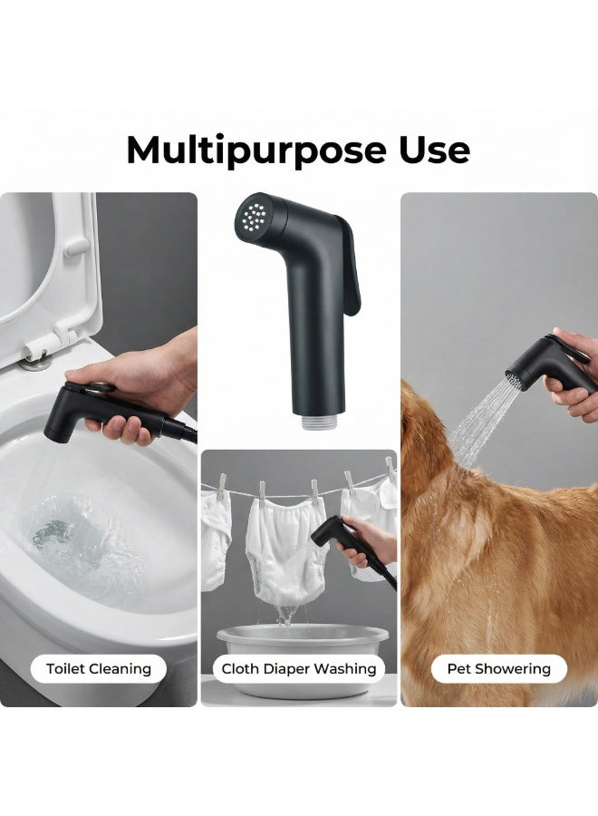 مجموعة شاتاف للبيديت، رشاش بيديت محمول قابل للتعديل للحمام، مجموعة الاستحمام الإسلامية القياسية، مع خرطوم شاتاف لرش البيديت في الحمام - Image 5